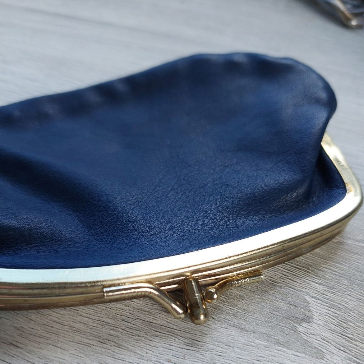 Navy Leather Vintage Purse